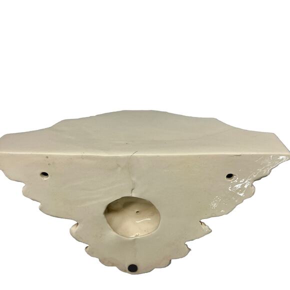 VTG BaroqueCherub Angel Sconce Wall Shelf Corbel Hand Painted Glazed Ceramic - Picture 6 of 8